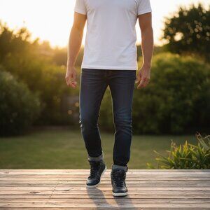 PLATO Men’s Leather High Top Sneakers Boots Winter Lace-Up EUR 41 US 7.5